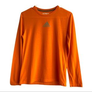 Adidas Ultimate  tee orange long sleeve tee shirt. Size 10/12